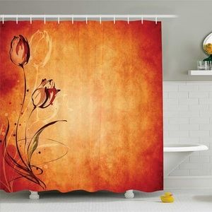 Shower Curtain Vintage Rose Bloom Painting Print